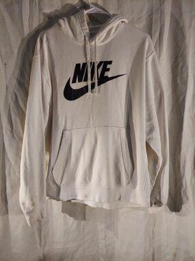 NIKE Pullover Hoodie Large White
